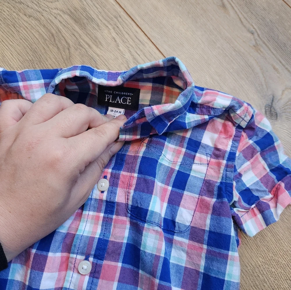 18-24 Boys Plaid Button Up Shirt